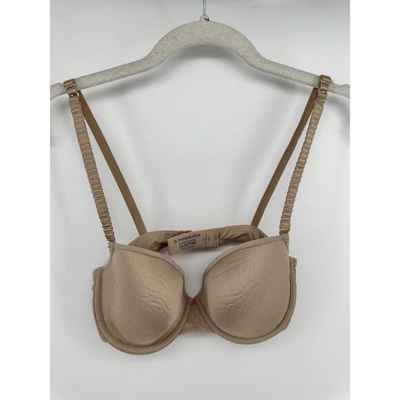 Thirdlove 24/7 Classic T-Shirt Bra, Size 32D, Taupe - Picture 1 of 4